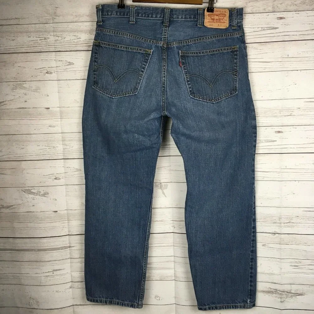 Levis 559‎ Mens Blue Jeans 38x30 Relaxed Straight Cotton Denim Zipper Fly